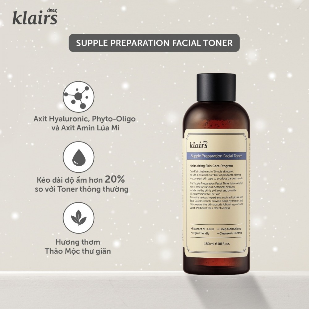 Nước Hoa Hồng Klairs Supple Preparation Facial Toner